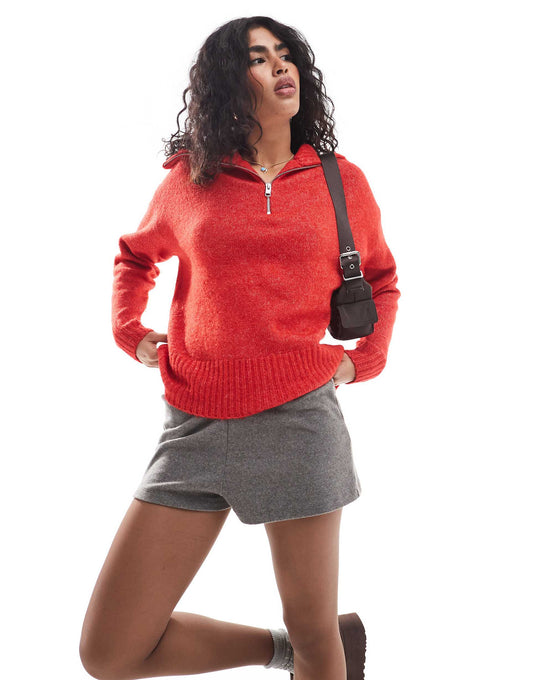 Half Zip Knitted Jumper