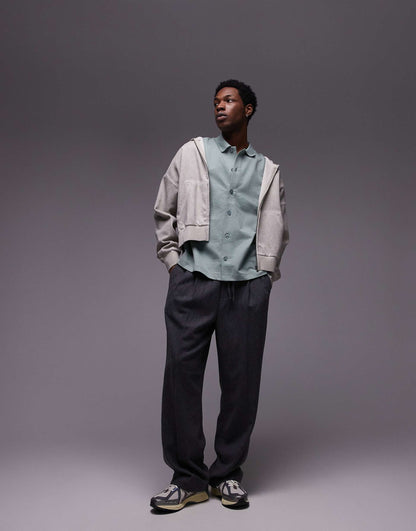Oversized Fit Button Through Jersey Shirt