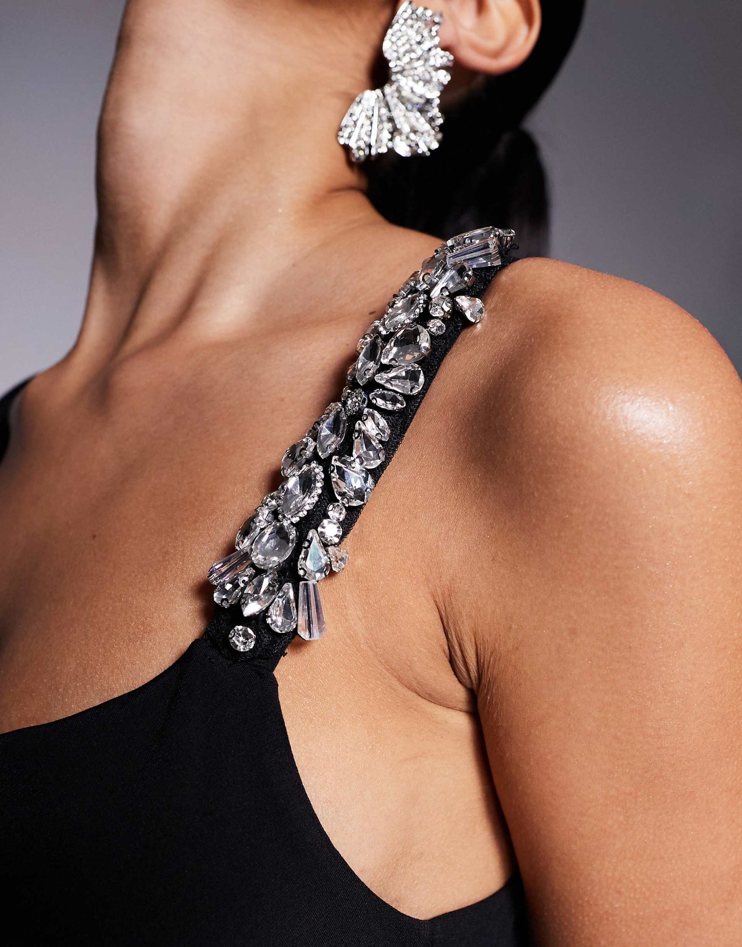 Embellished Detail Maxi Dress With Draping