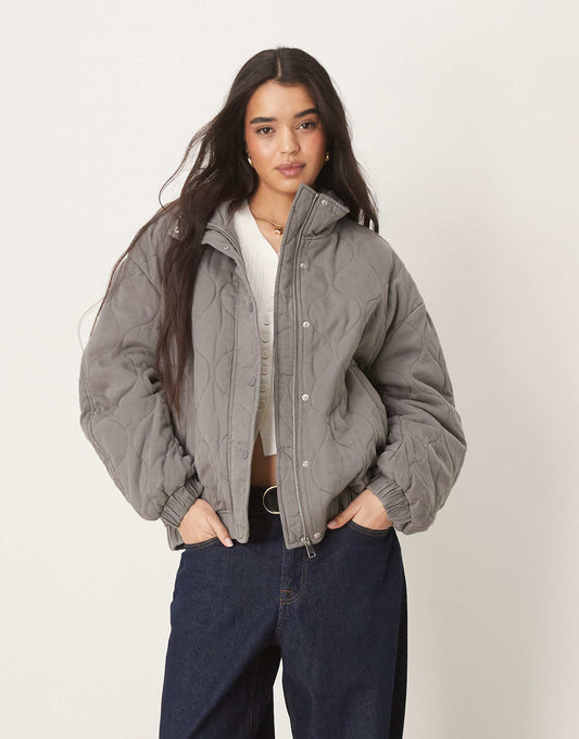 Quilted Bomber With Yoke Detail