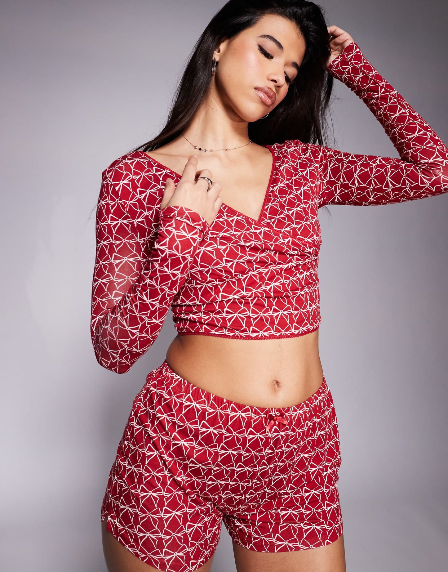 Exclusive Mix And Match Wrap Front Pyjama Top Co-Ord