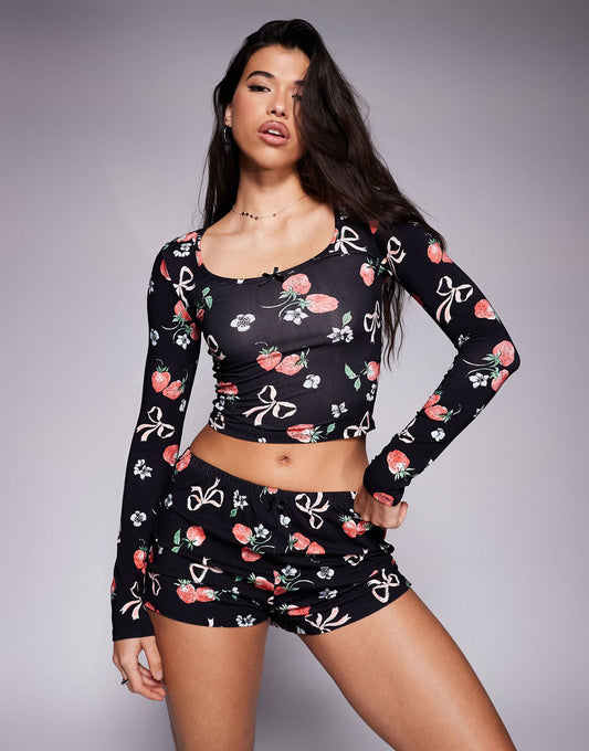 Exclusive Mix And Match Scoop Neck Pyjama Top Co-Ord