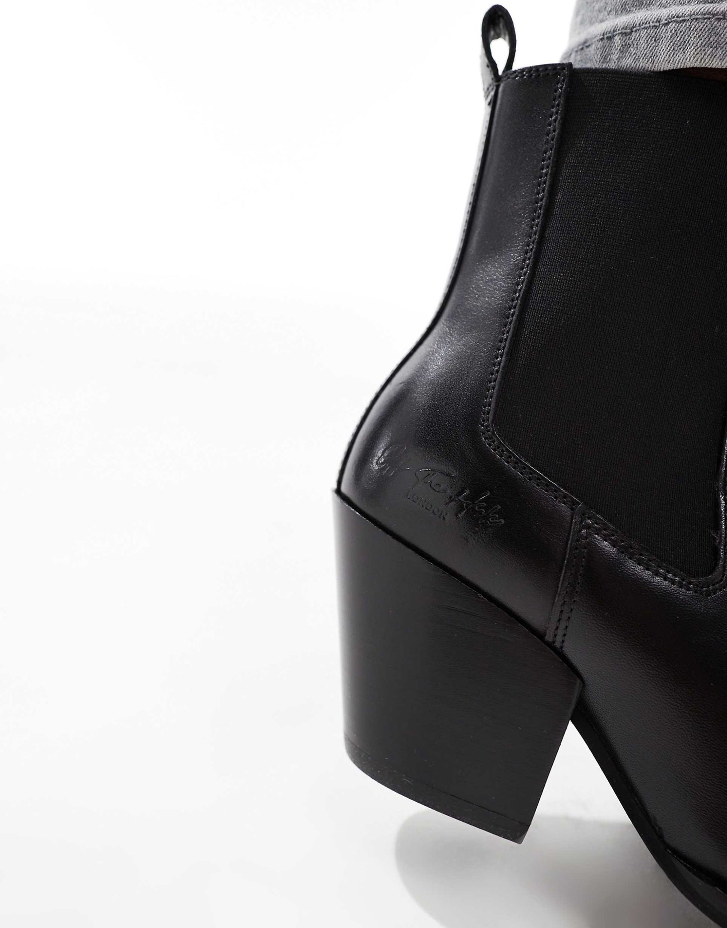 Marlow' Block Heel Western Ankle Leather Boots