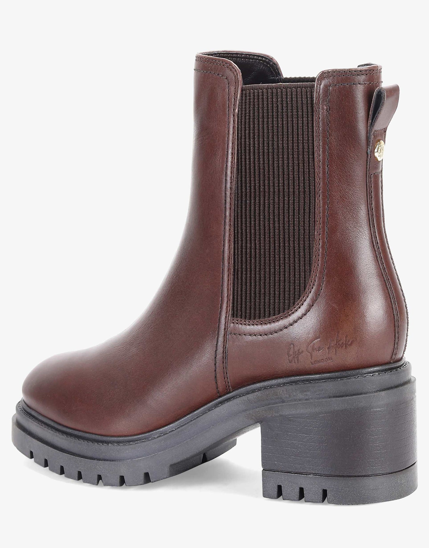 Kington' Block Heel High Ankle Leather Chelsea Boots