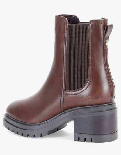 Kington' Block Heel High Ankle Leather Chelsea Boots