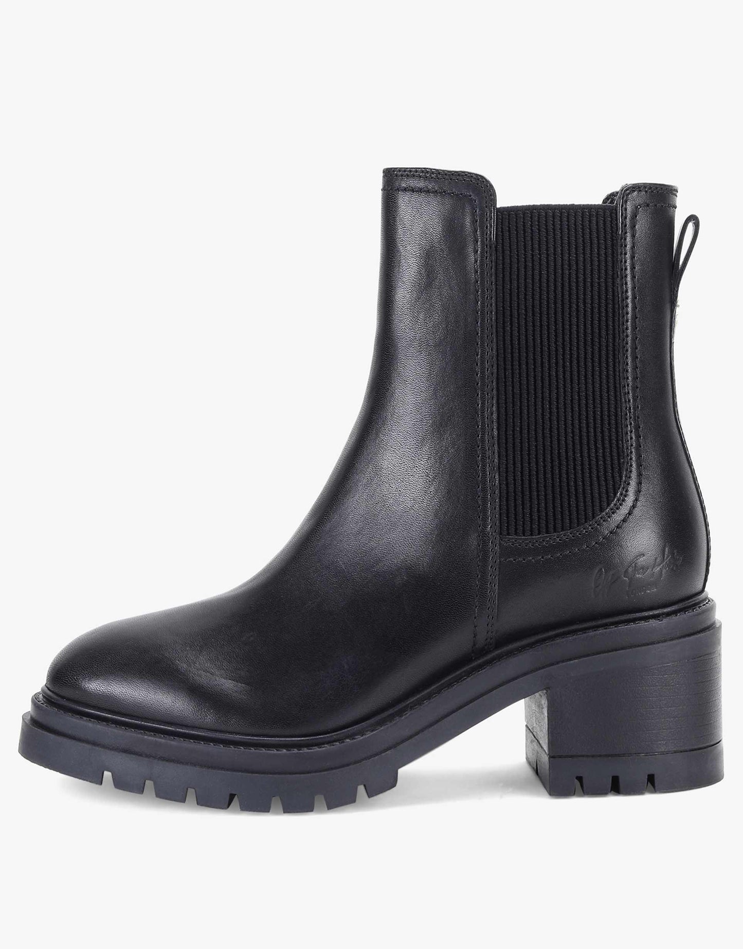 Kington' Block Heel High Ankle Leather Chelsea Boots