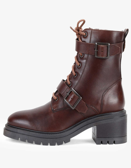 Parkside' Block Heel High Heel Ankle Leather Boots
