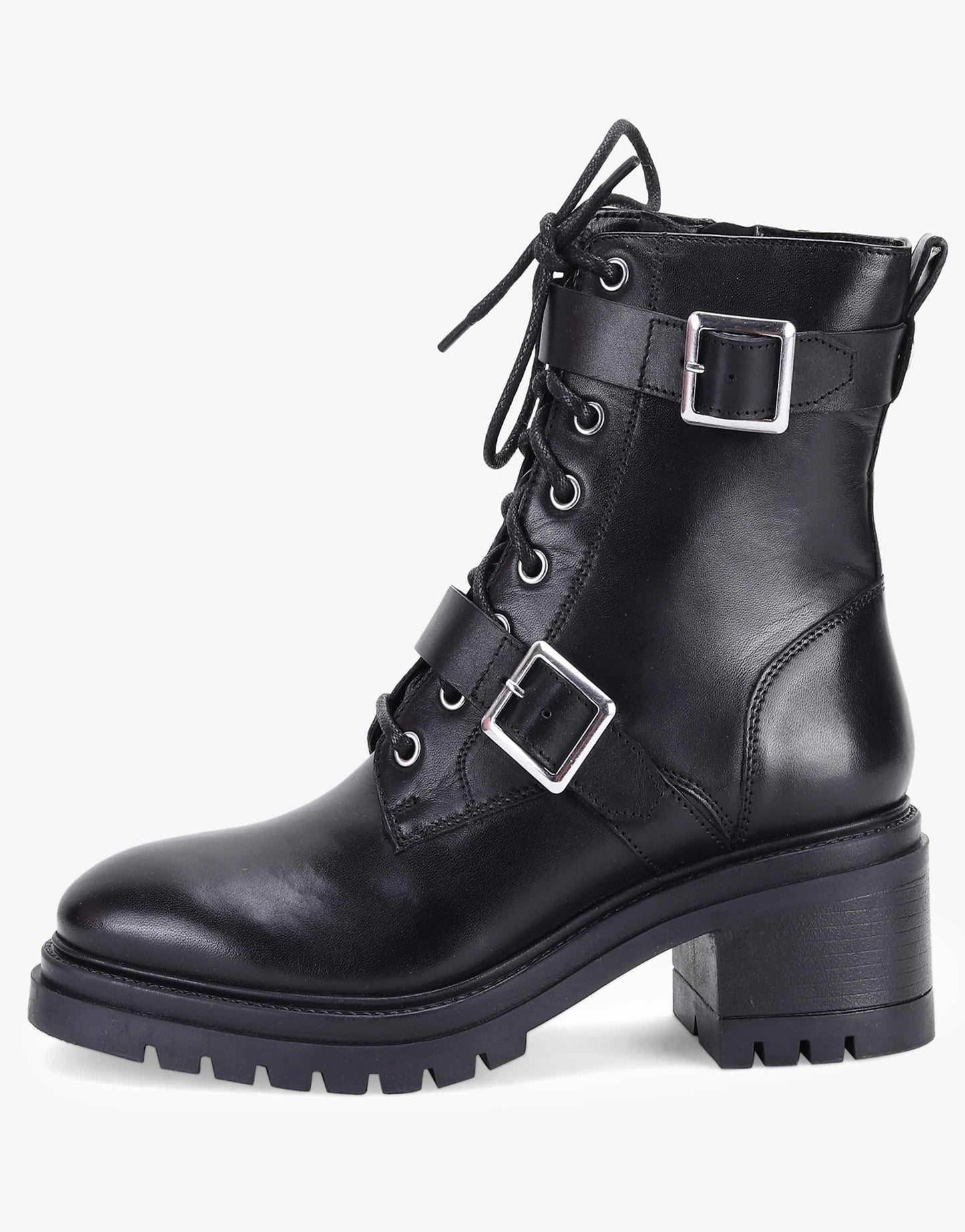 Parkside' Block Heel High Heel Ankle Leather Boots