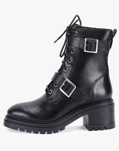Parkside' Block Heel High Heel Ankle Leather Boots
