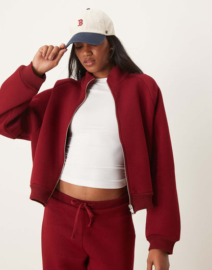 Co-Ord Zip Through Funnel Neck Heavyweight Sweatshirt Co Ord