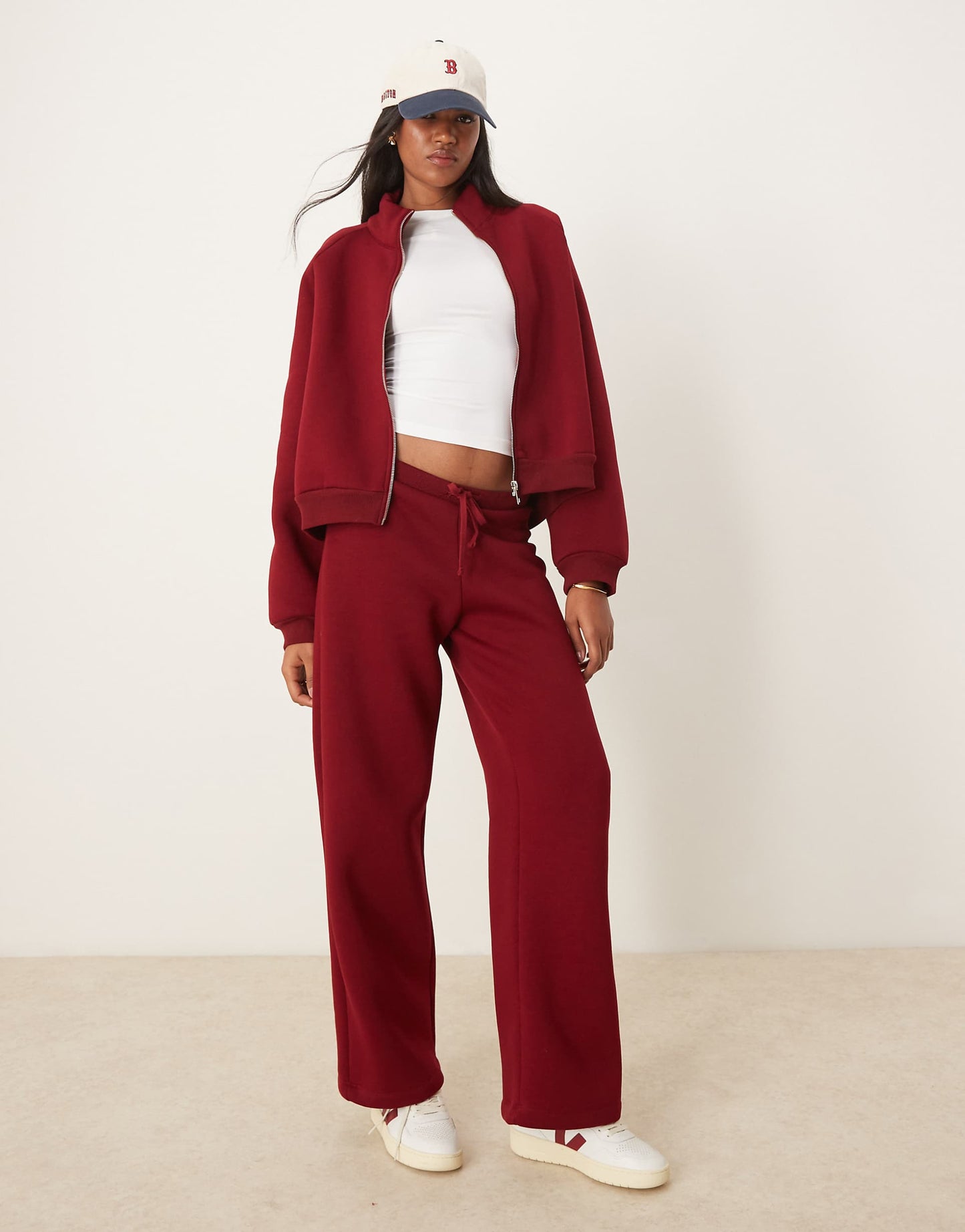 Co-Ord Zip Through Funnel Neck Heavyweight Sweatshirt Co Ord