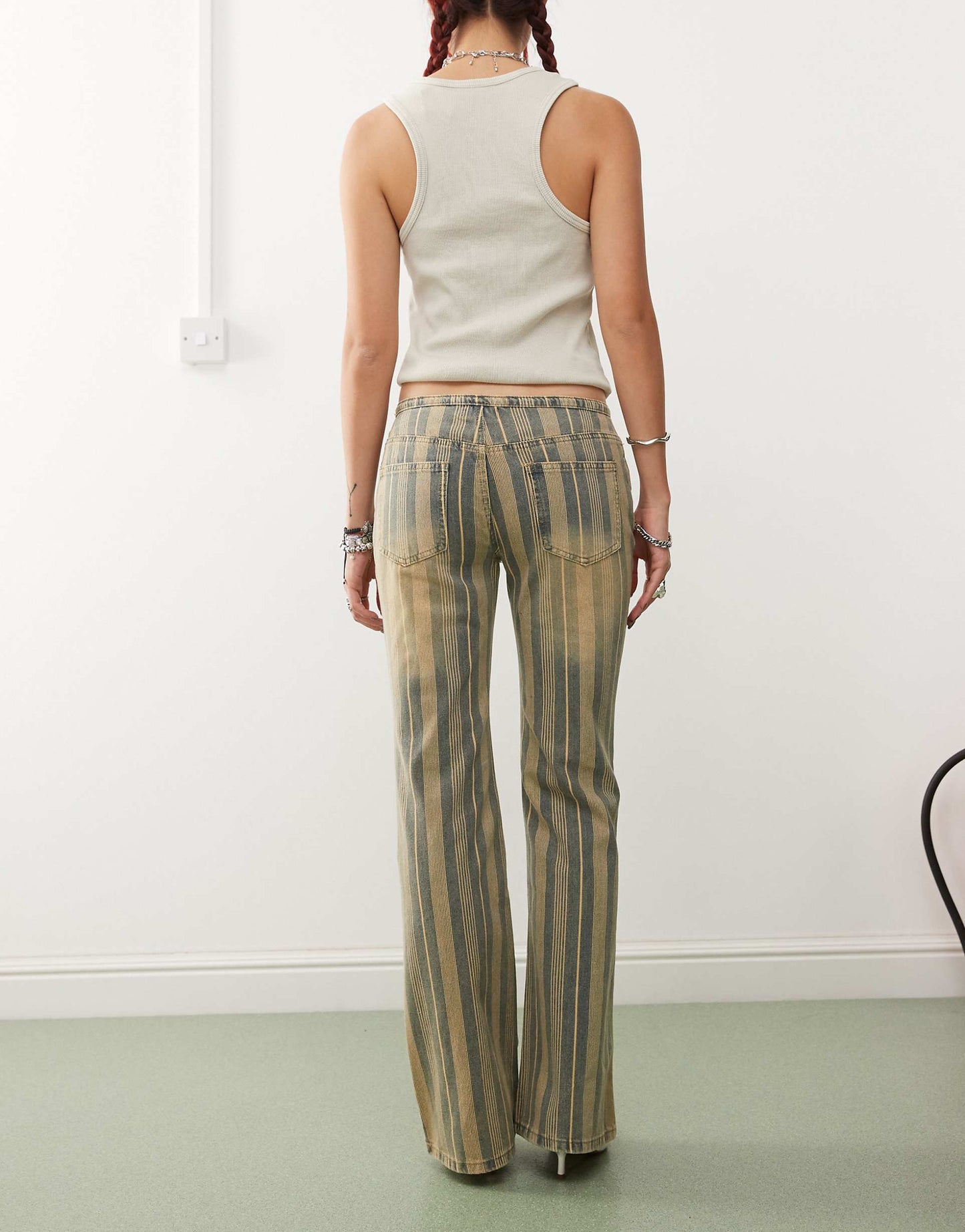 70S Eternity Pinstripe Flare Jeans