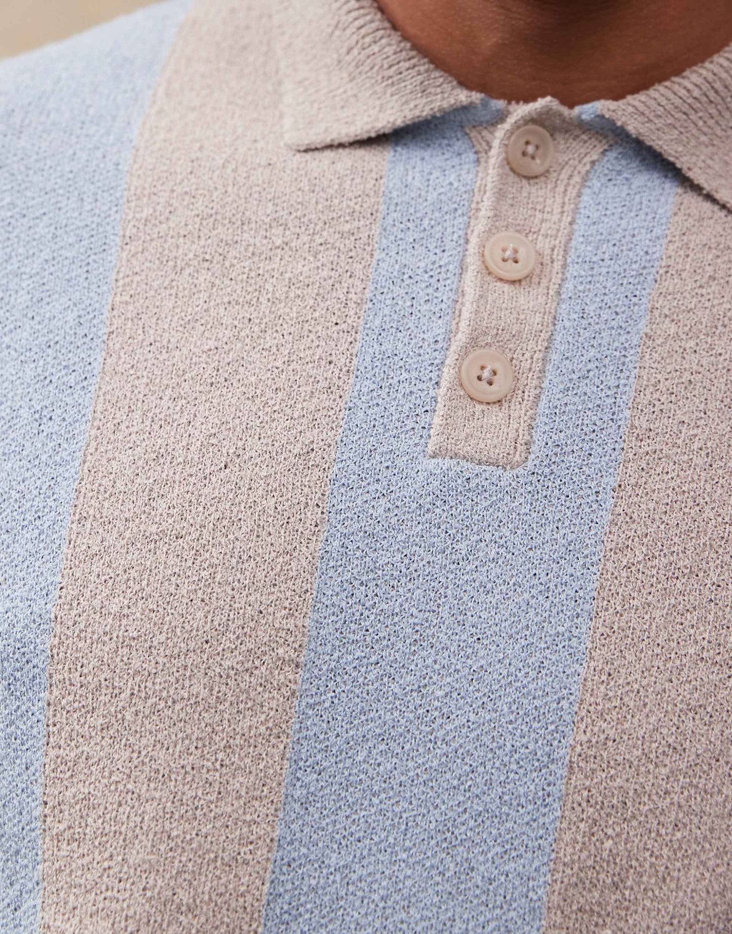 Relaxed Boxy Fit Lightweight Textured Knitted Polo