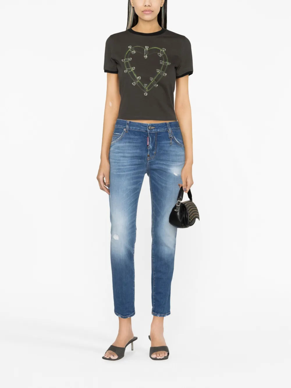 Logo-Plaque Tapered Jeans