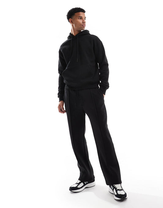 Jersey Hoodie And Wide Leg Jogger