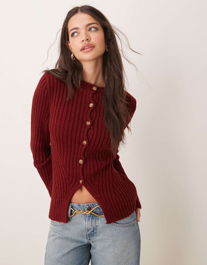 Knitted Rib Cardigan