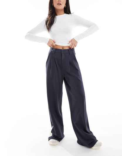 Wide Leg Trouser With Contrast Panel