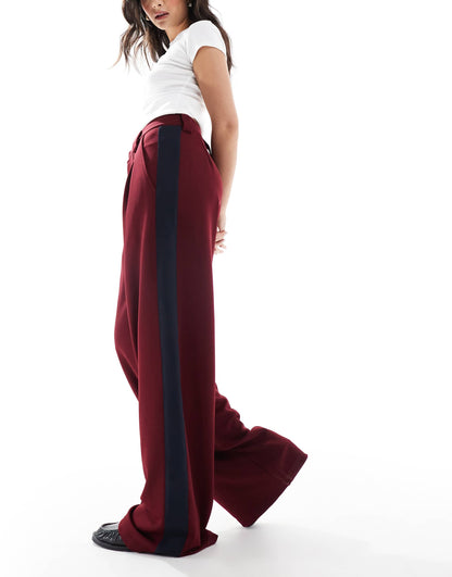 Wide Leg Trouser With Contrast Panel