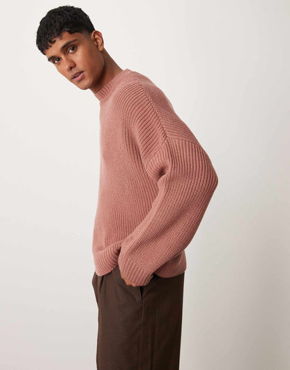 Super Oversized Boxy Fit Ribbed Knitted Jumper