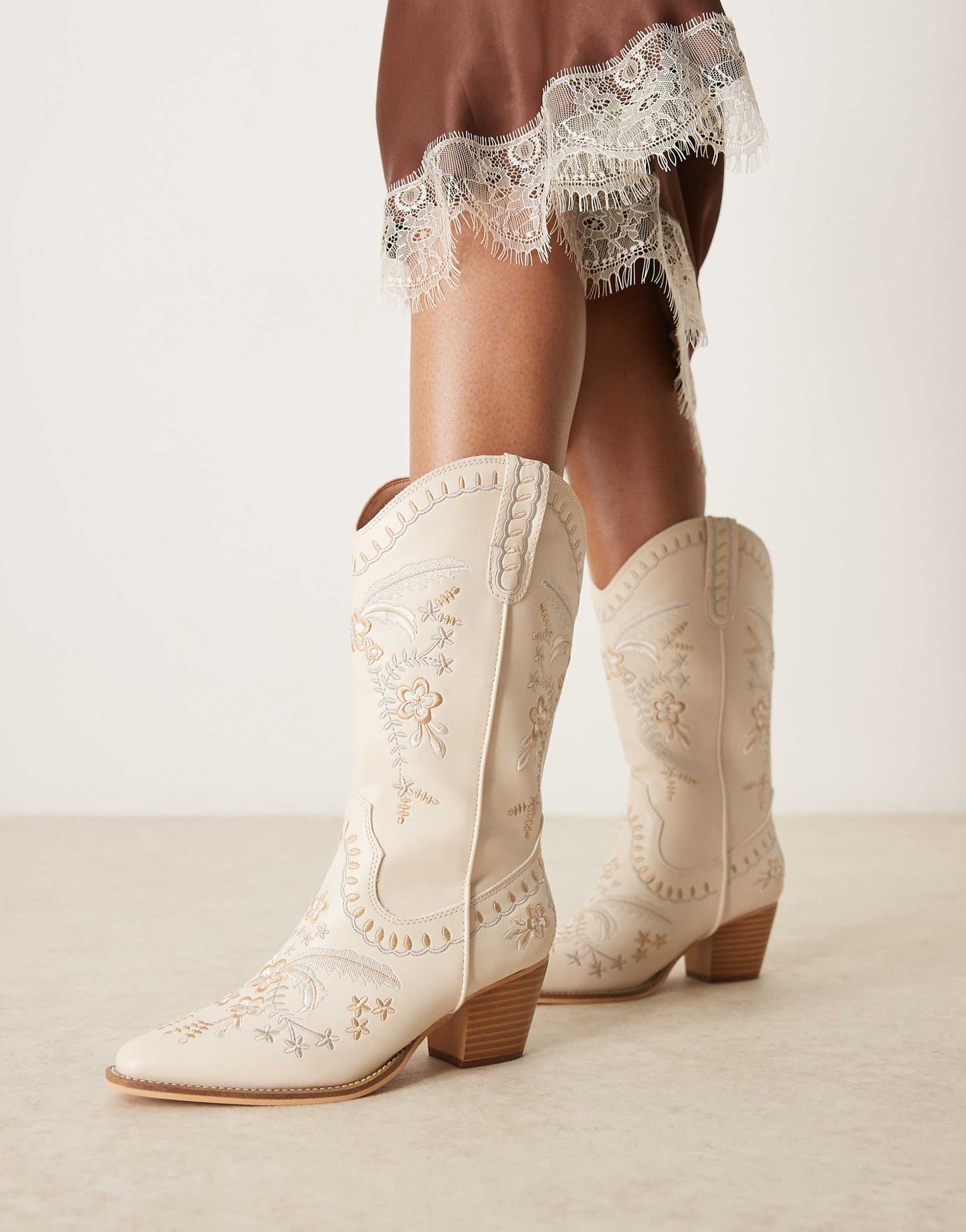 Embroidered Western Knee Boots
