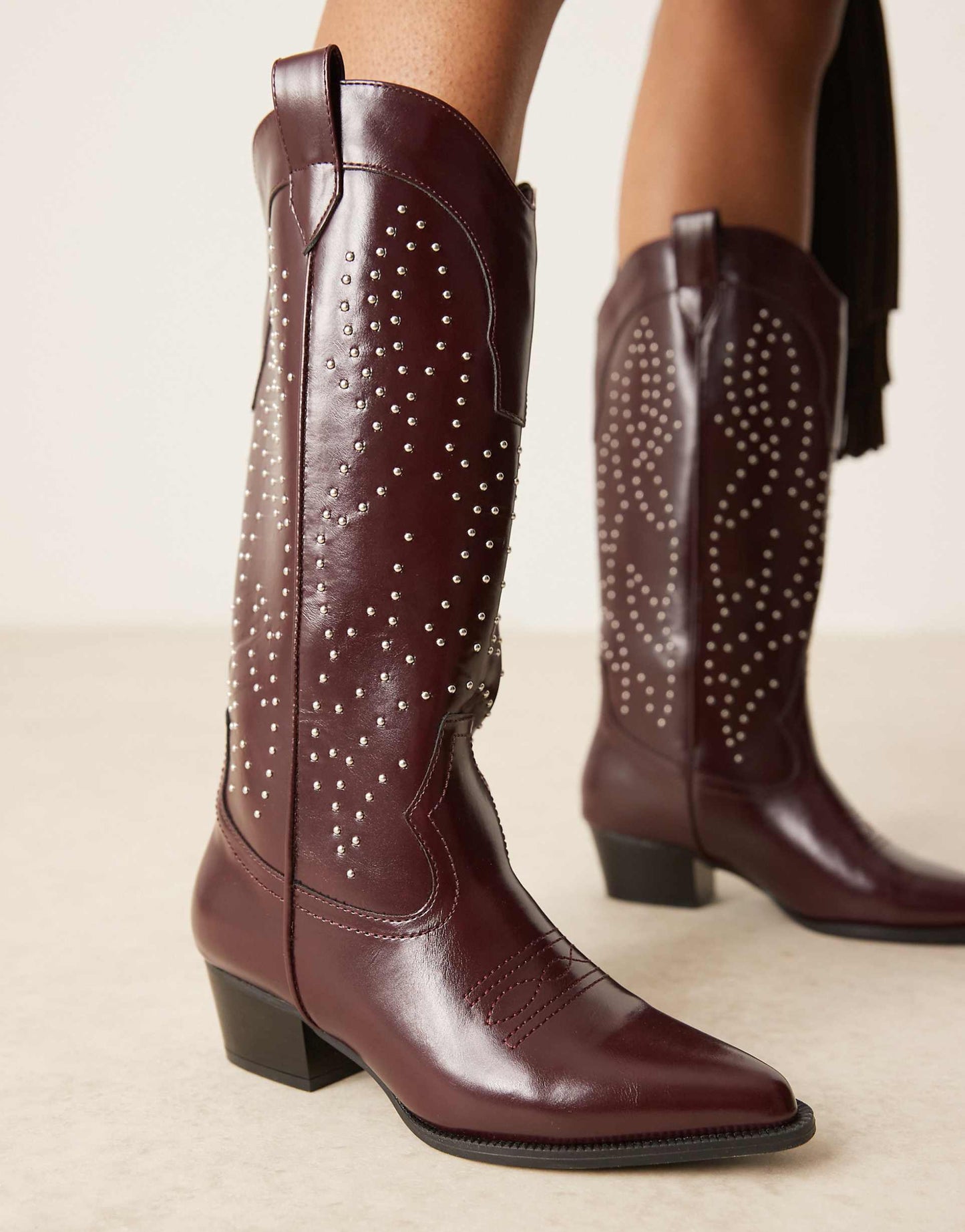 Studded Western Knee Boots