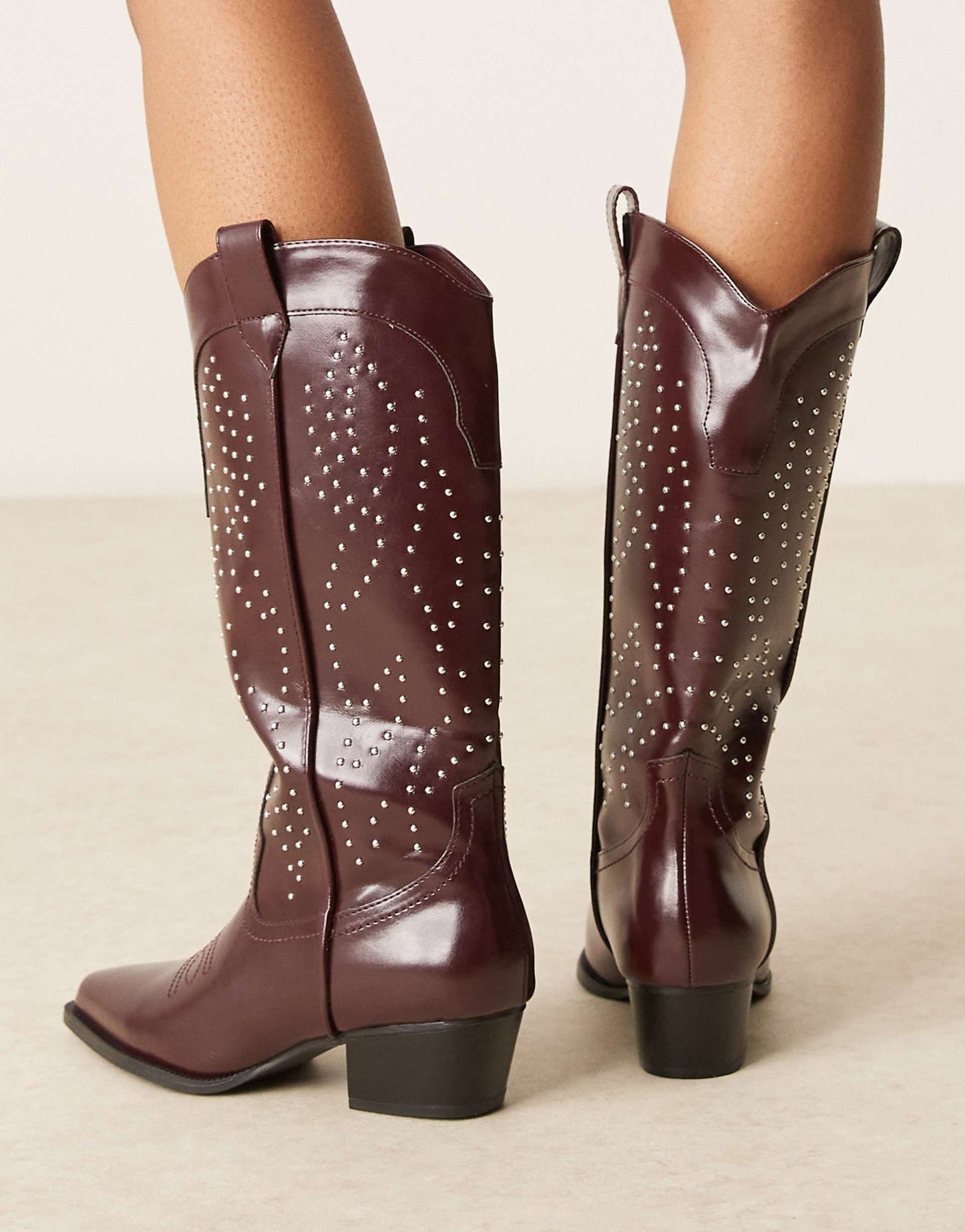 Studded Western Knee Boots