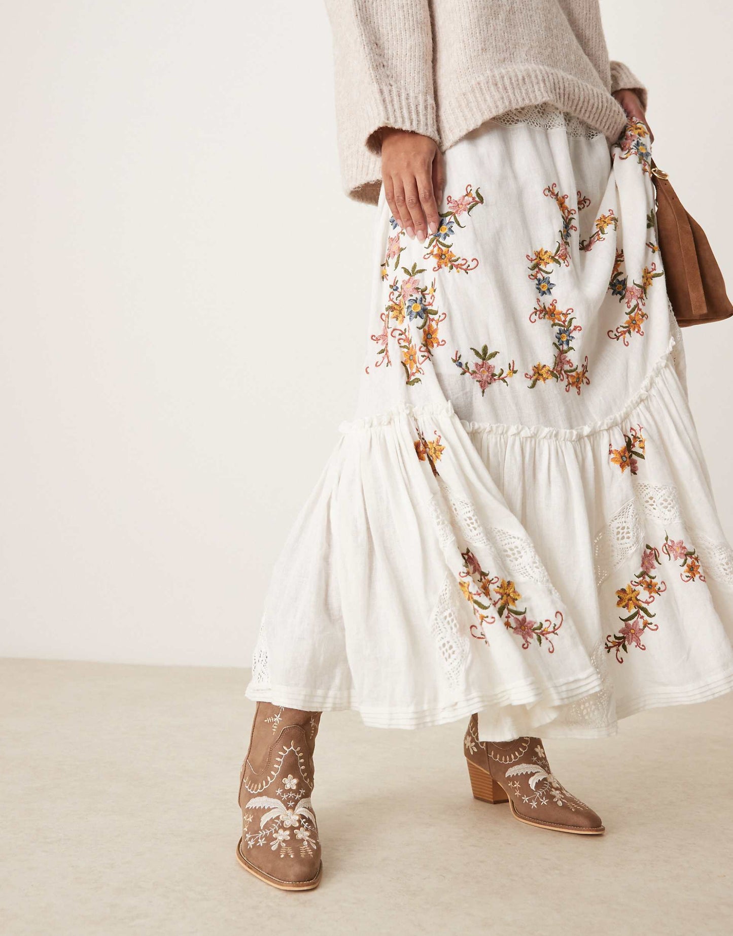 Embroidered Western Knee Boots