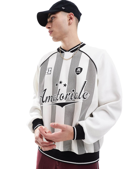 Retro Striped Sports Sweatshirt