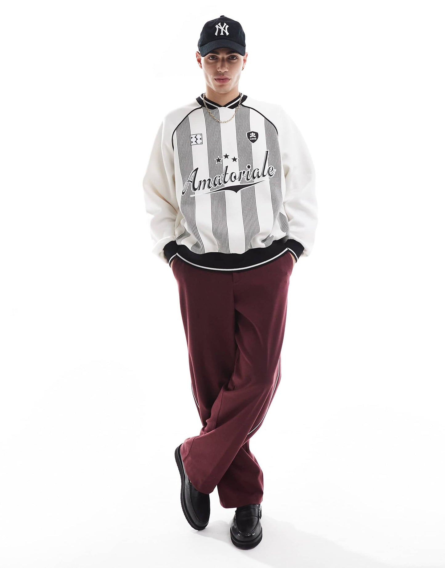 Retro Striped Sports Sweatshirt