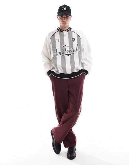 Retro Striped Sports Sweatshirt