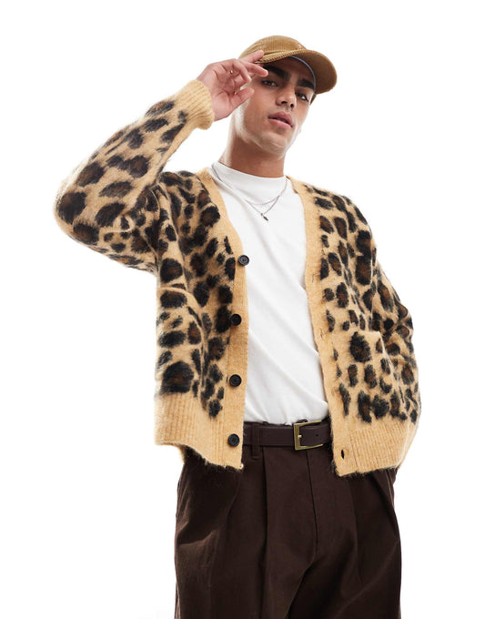 Leopard Knitted Cardigan