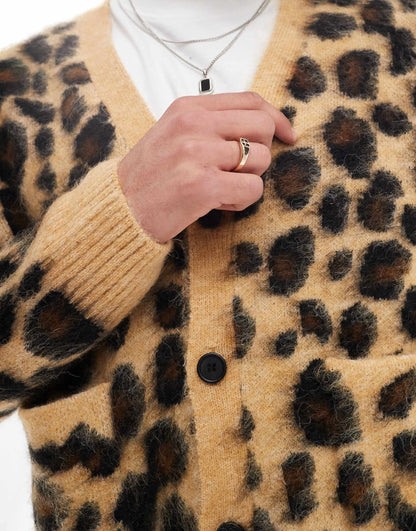 Leopard Knitted Cardigan
