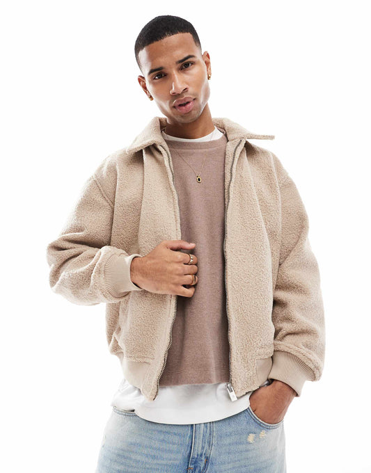 Textured Shearling Jacket