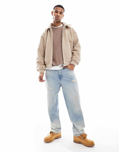 Textured Shearling Jacket