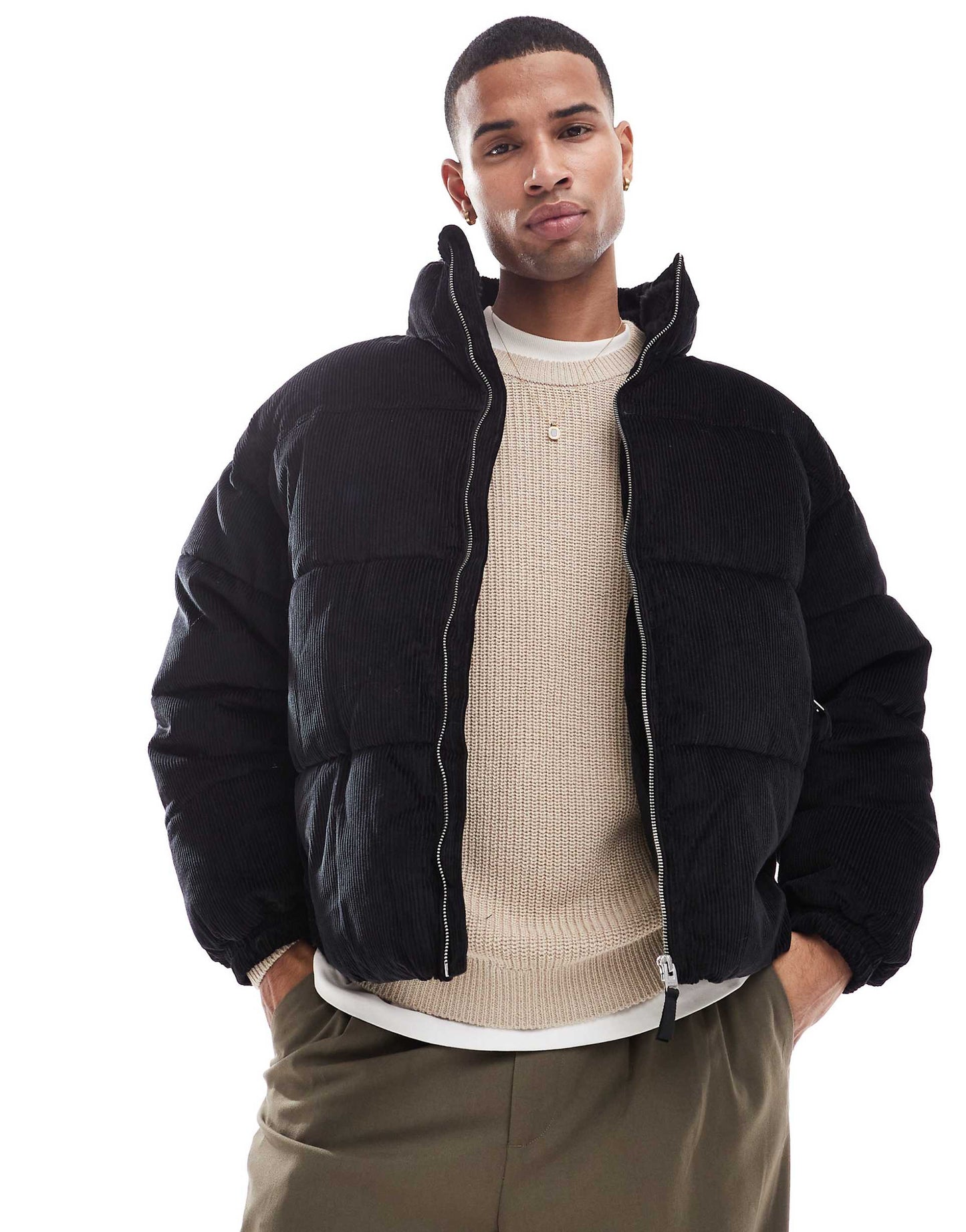 Cord Puffer Jacket