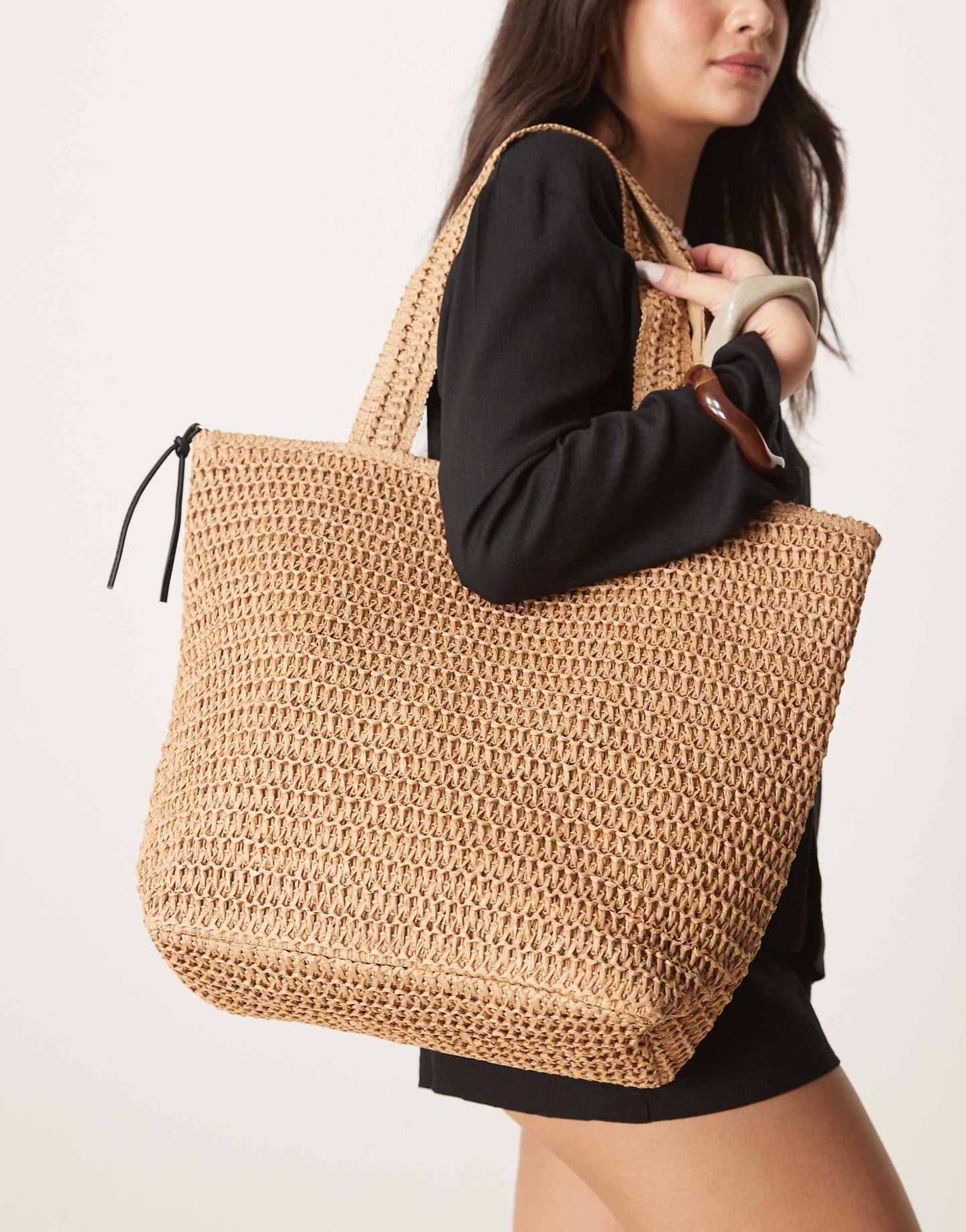 Straw Crochet Tote Bag