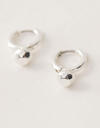 Small Hoop Earrings With Stud Detail