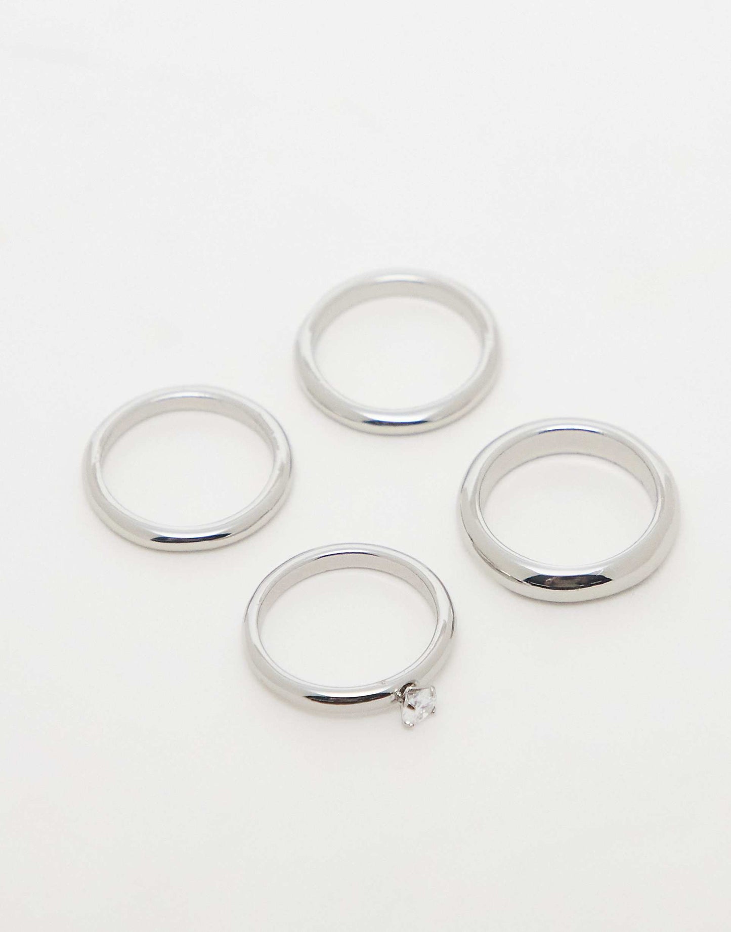 Ring Multipack With Rhinestone Detail