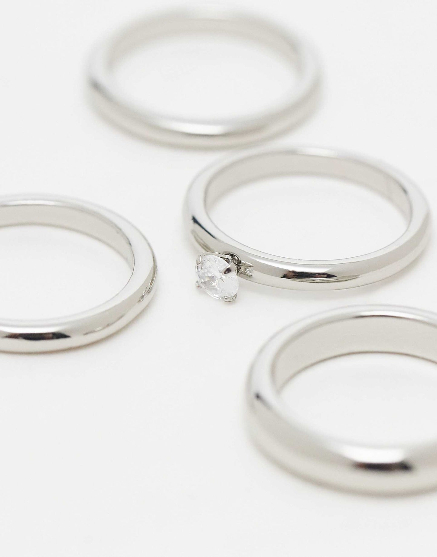 Ring Multipack With Rhinestone Detail