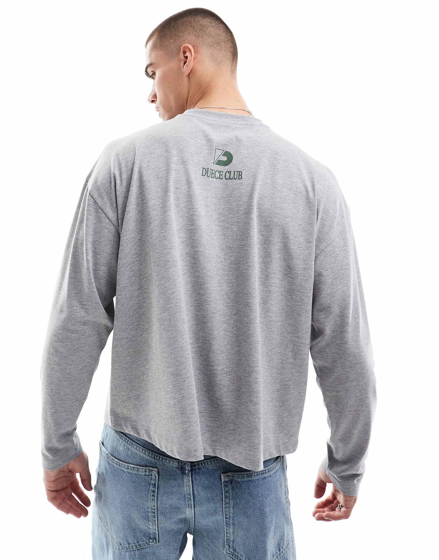 Oversized Boxy Long Sleeve T-Shirt With Text Print