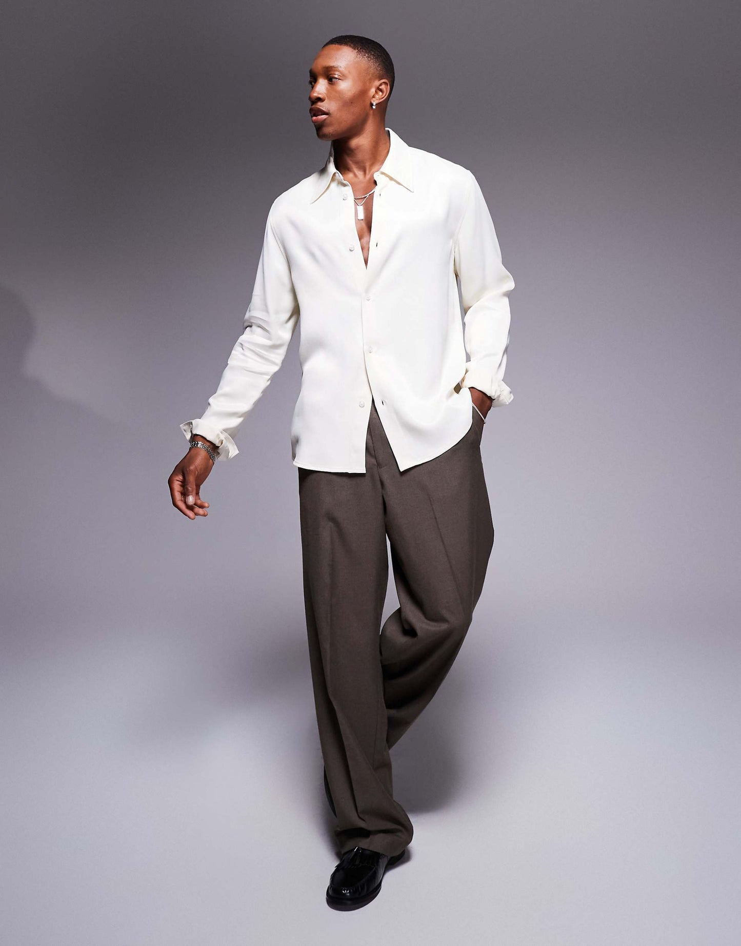 Slim Fit Shirt With 70S Collar