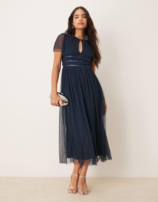 Keyhole Detail Bridesmaid Midaxi Dress
