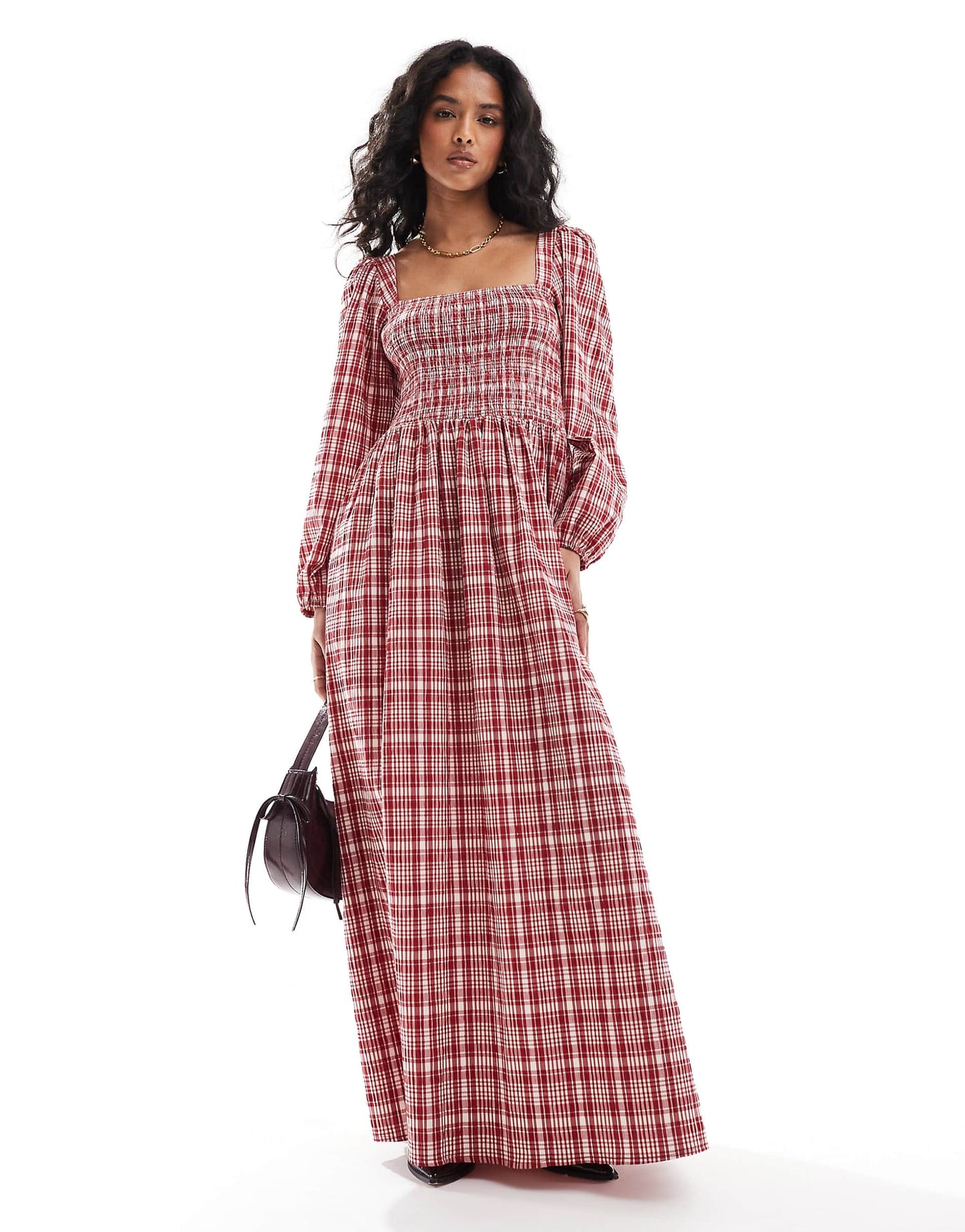 Shirred Bodice Maxi Dress