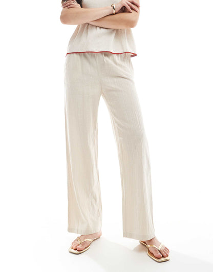 Tall Wide Leg Linen Look Trousers