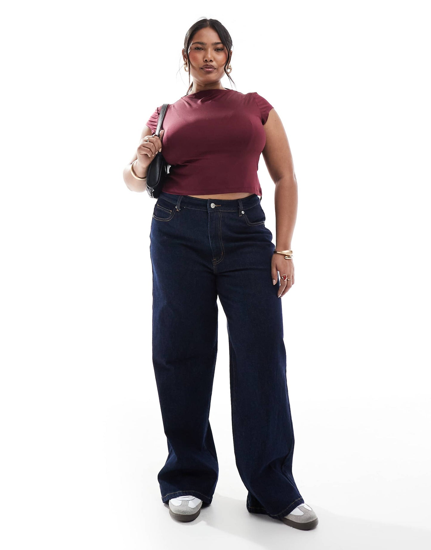Curve High Waisted Wide Leg Jeans