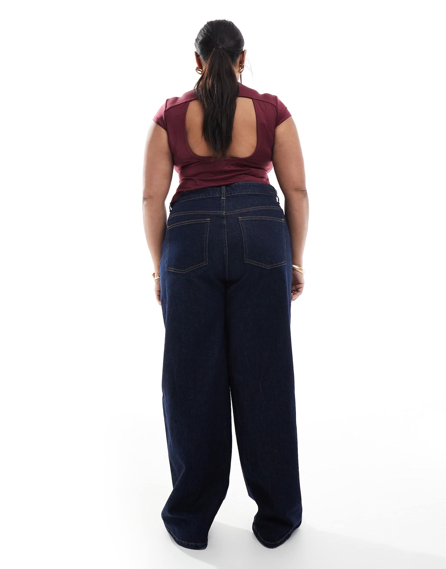 Curve High Waisted Wide Leg Jeans