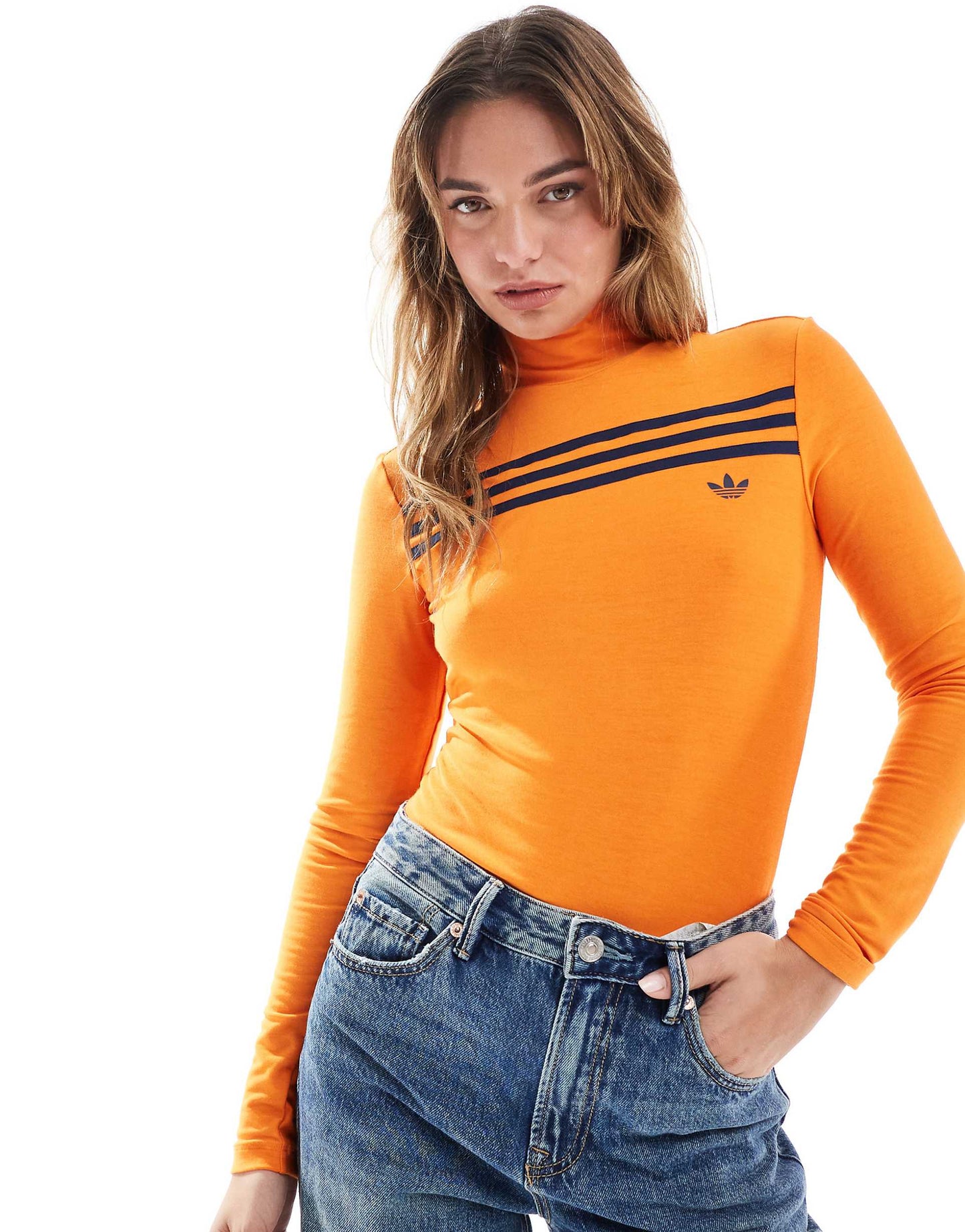 70S Long Sleeve 3-Stripe Top