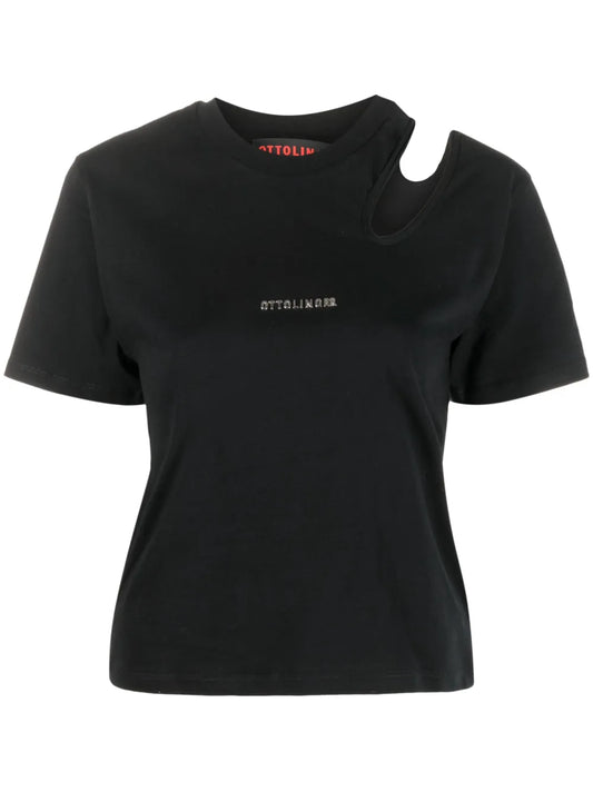 Cut-Out Detail Organic Cotton T-Shirt