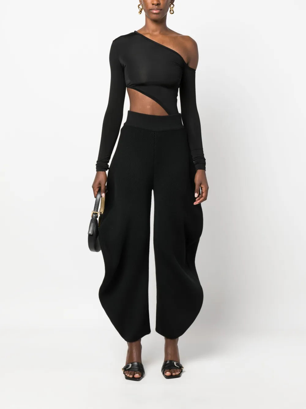 Wide-Leg Wool-Blend Trousers