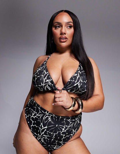 Curve Mono Floral Bikini